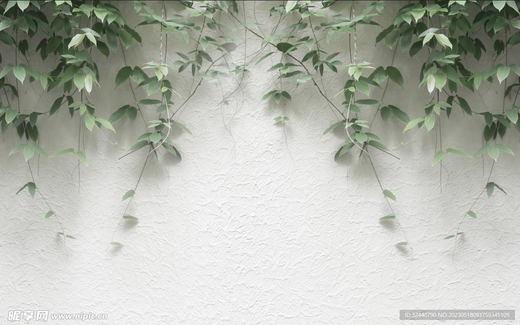 现代简约植物背景墙