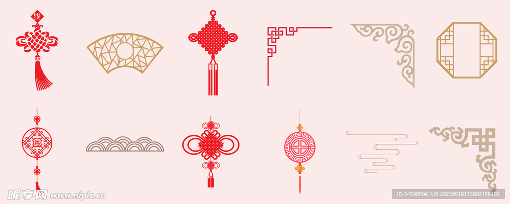 中国传统纹样国风古风元素