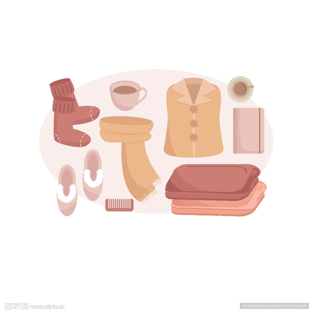 水彩冬季日用品