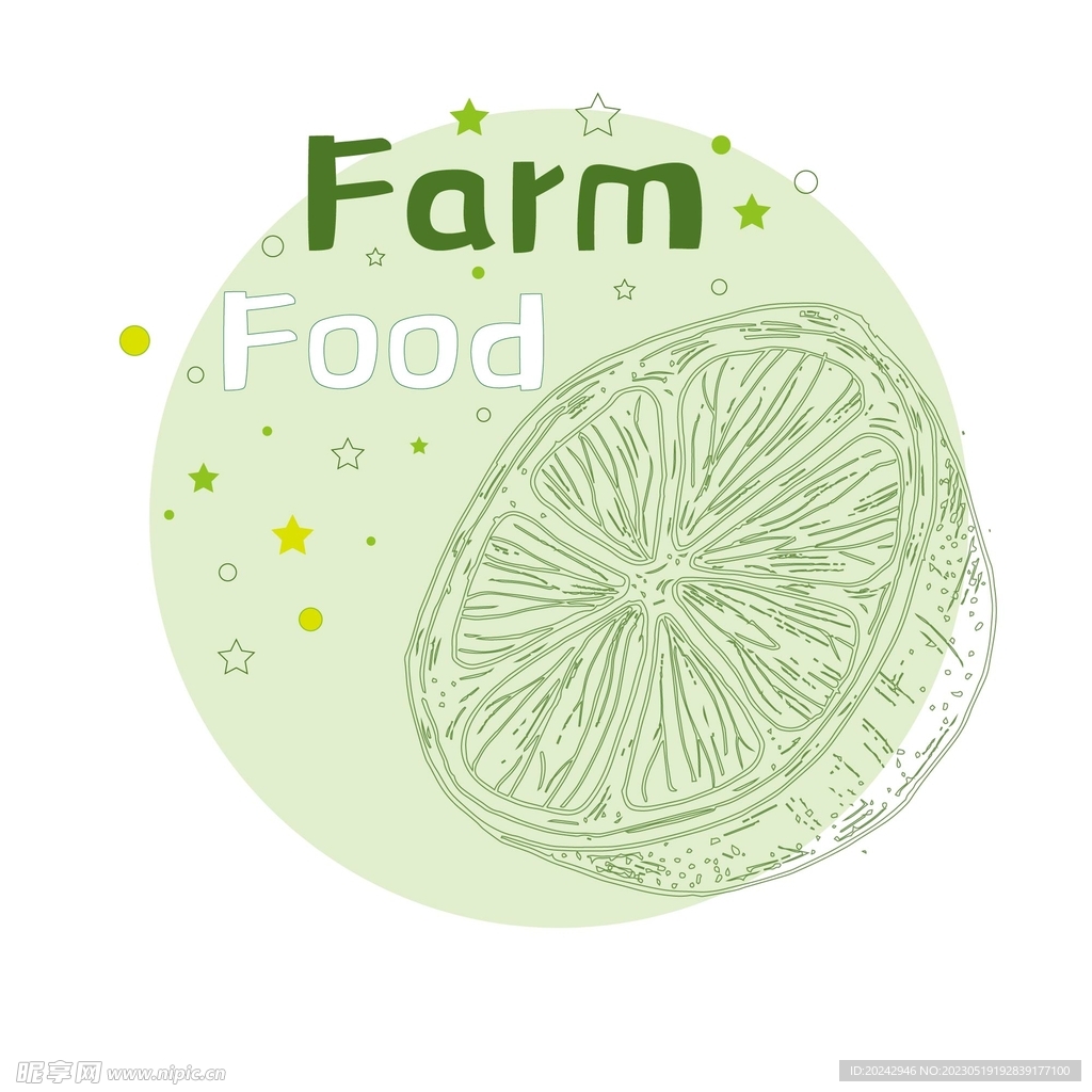 农场食物  水果线稿