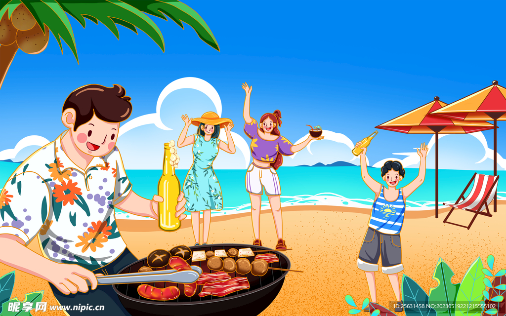 烧烤插画