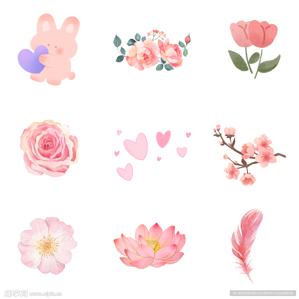 可爱粉色主题小物件