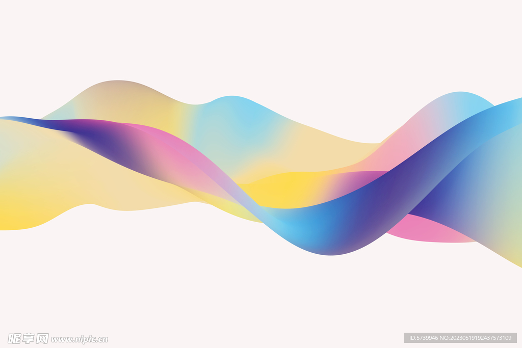 炫彩渐变液体流动波纹曲线背景图