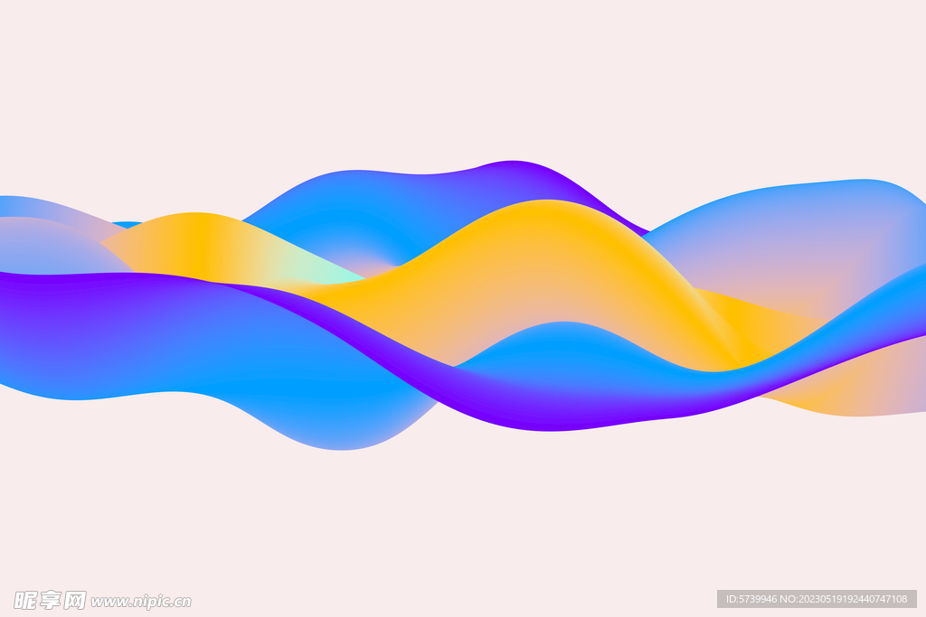 炫彩渐变液体流动波纹曲线背景图