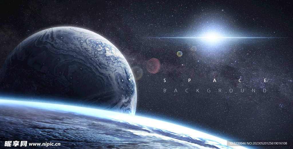 蓝色科幻宇宙星空星球背景