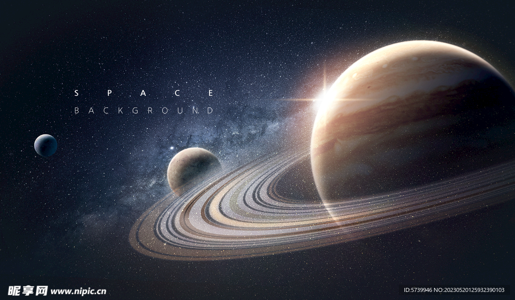 蓝色科幻宇宙星空星球背景