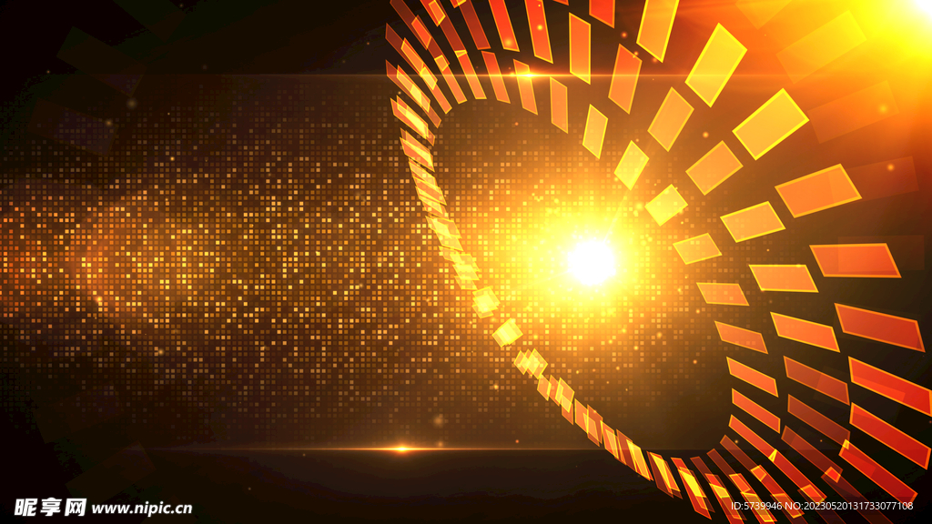 金色科技感会议舞台背景图片