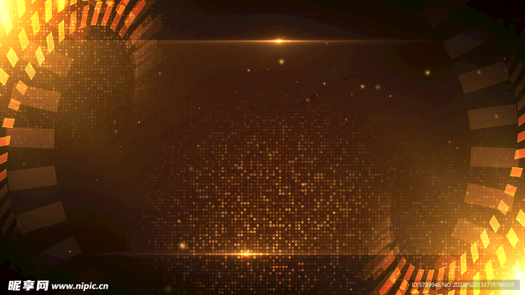 金色科技感会议舞台背景图片