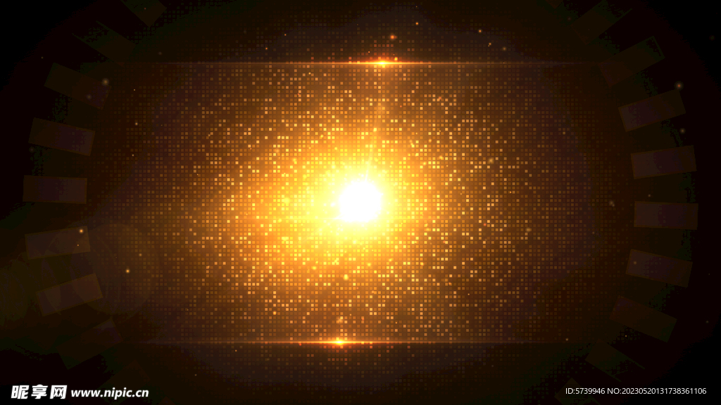 金色科技感会议舞台背景图片