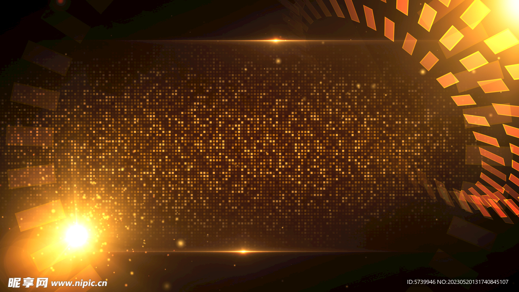 金色科技感会议舞台背景图片