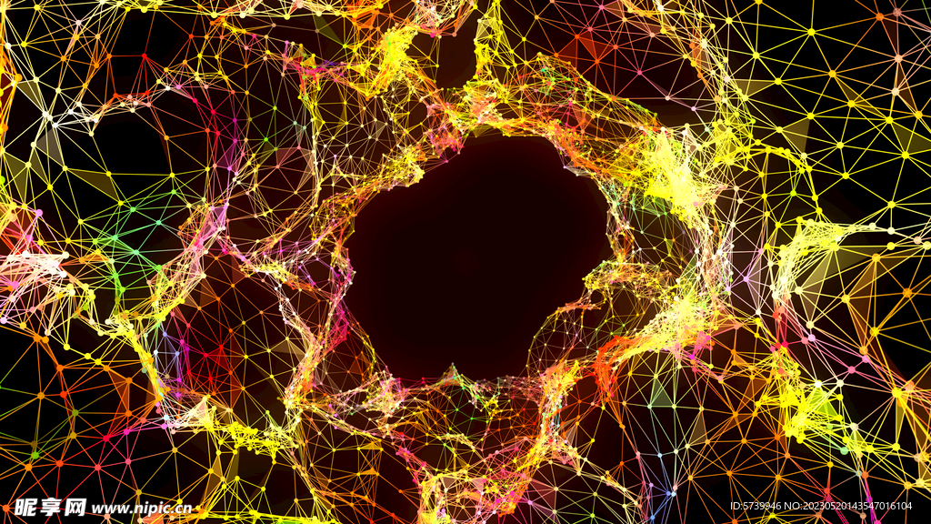 发光网格抽象网络图形舞台背景