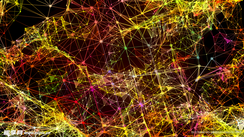 发光网格抽象网络图形舞台背景