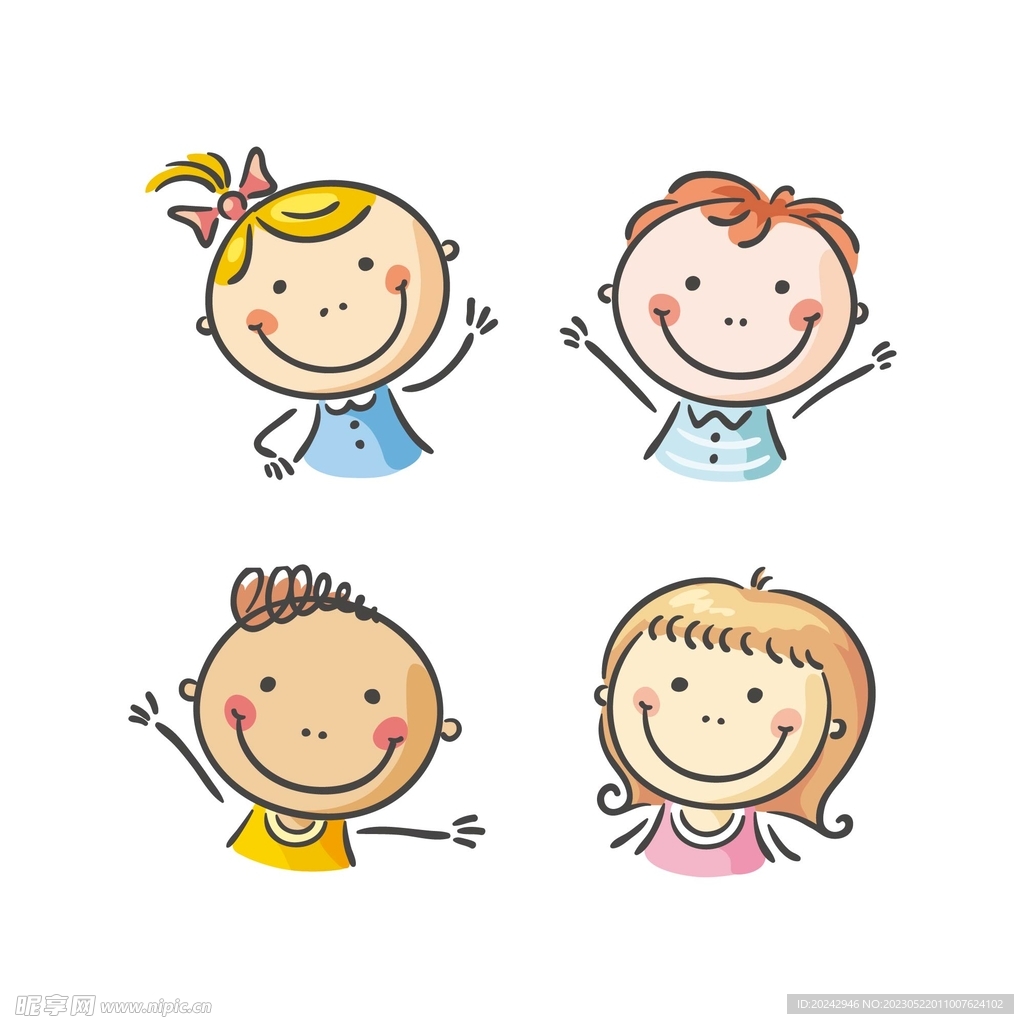 儿童头像插画  