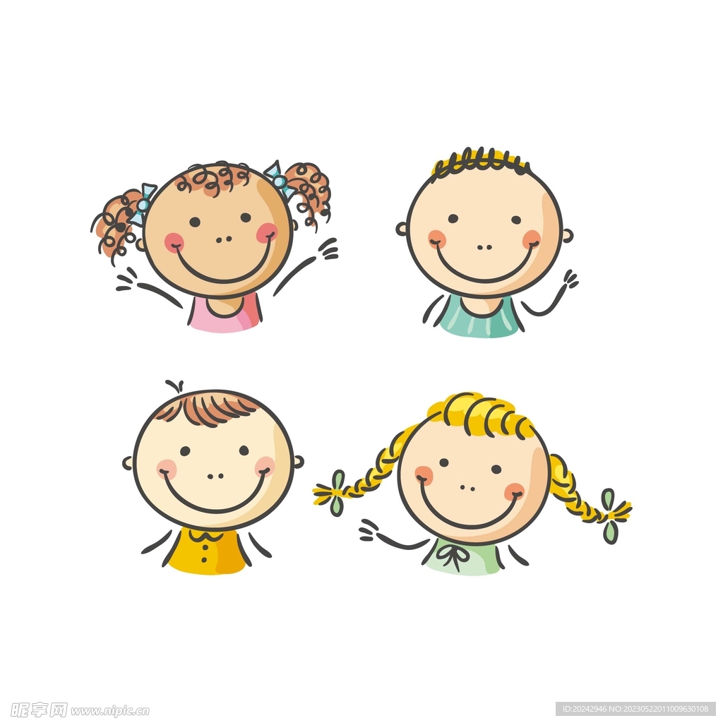 儿童头像插画