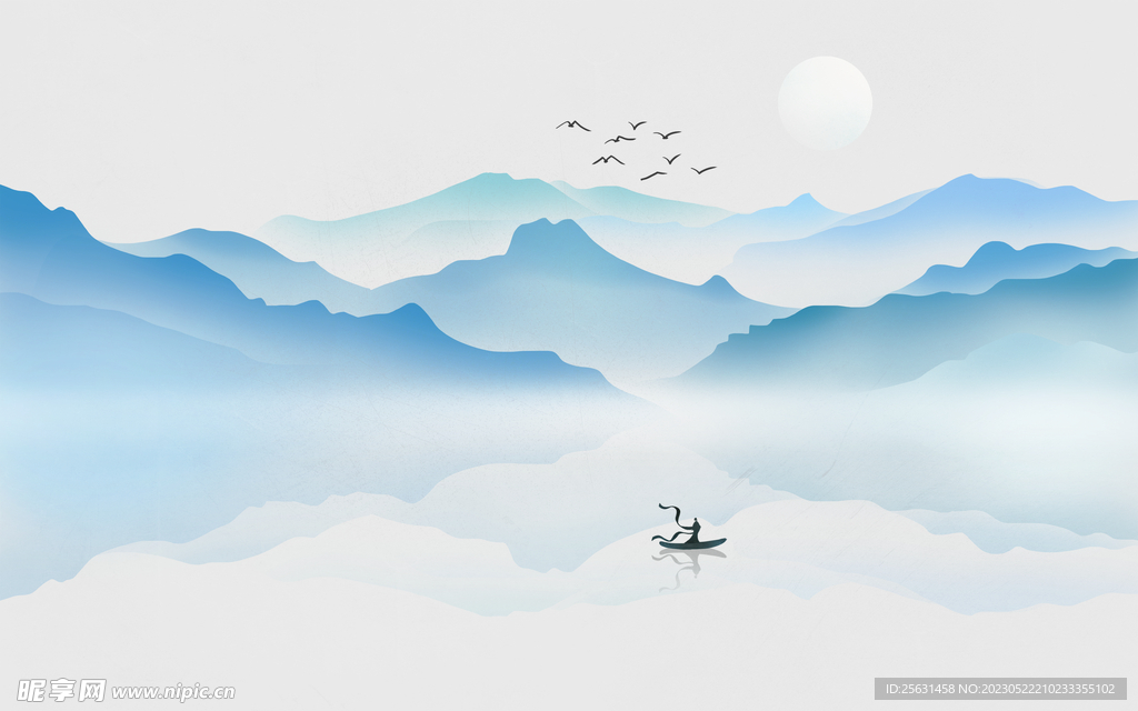 意境山水画背景