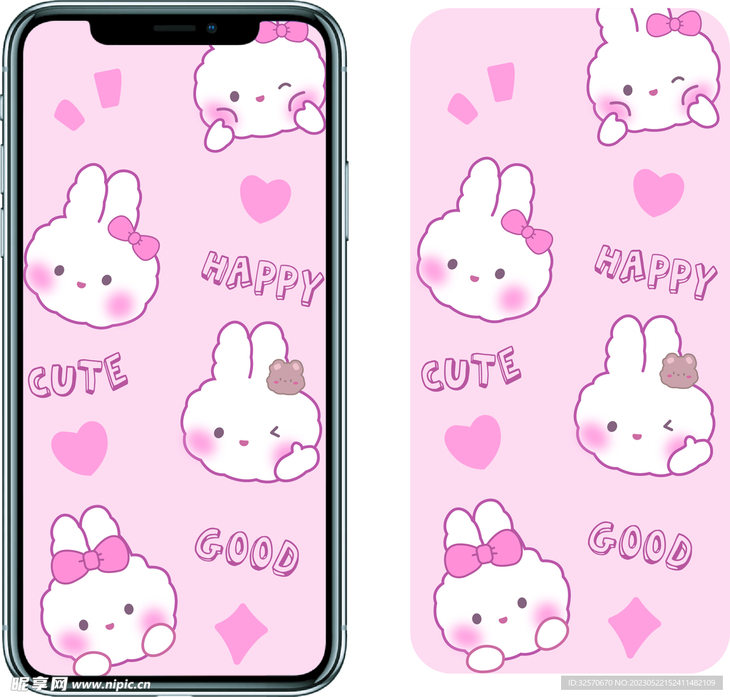 粉色蝴蝶结兔兔