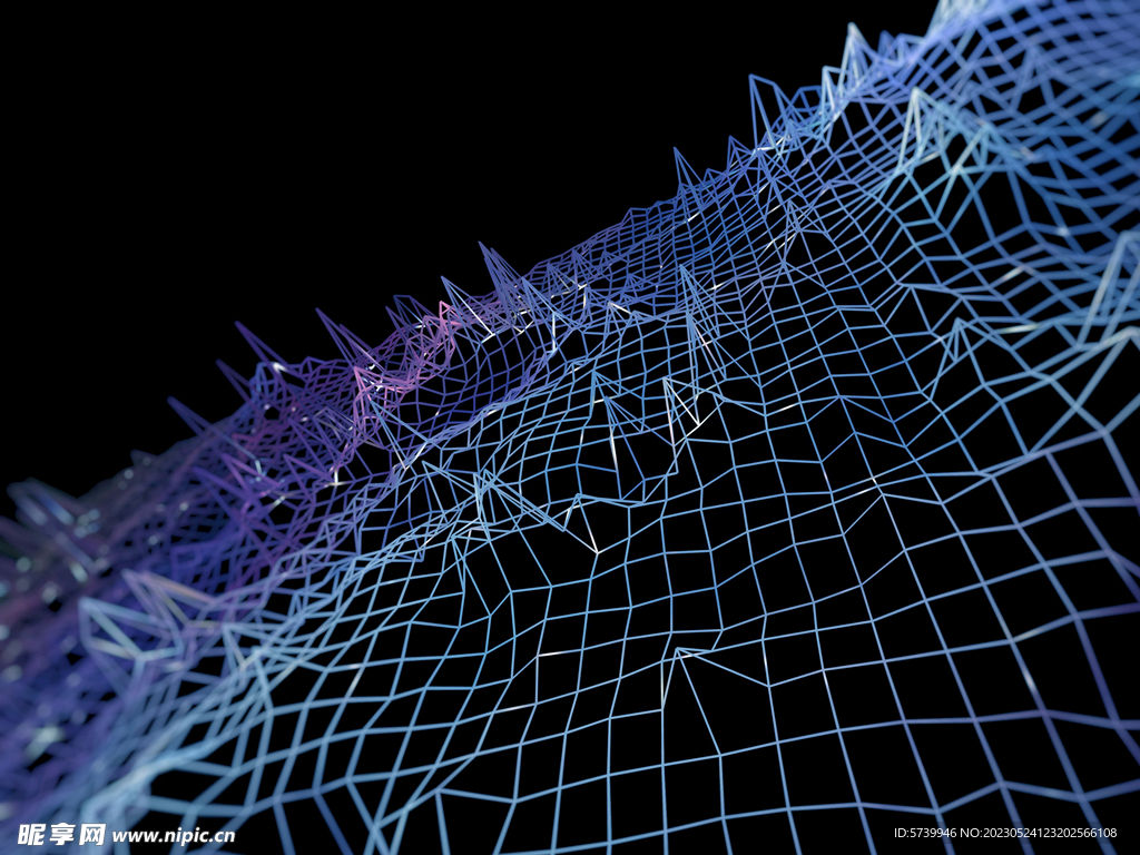 波浪线网格科技素材图片