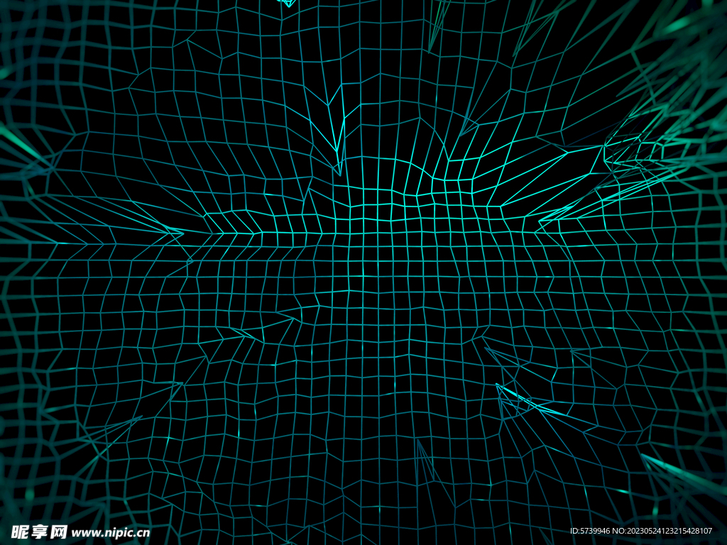 波浪线网格科技素材图片