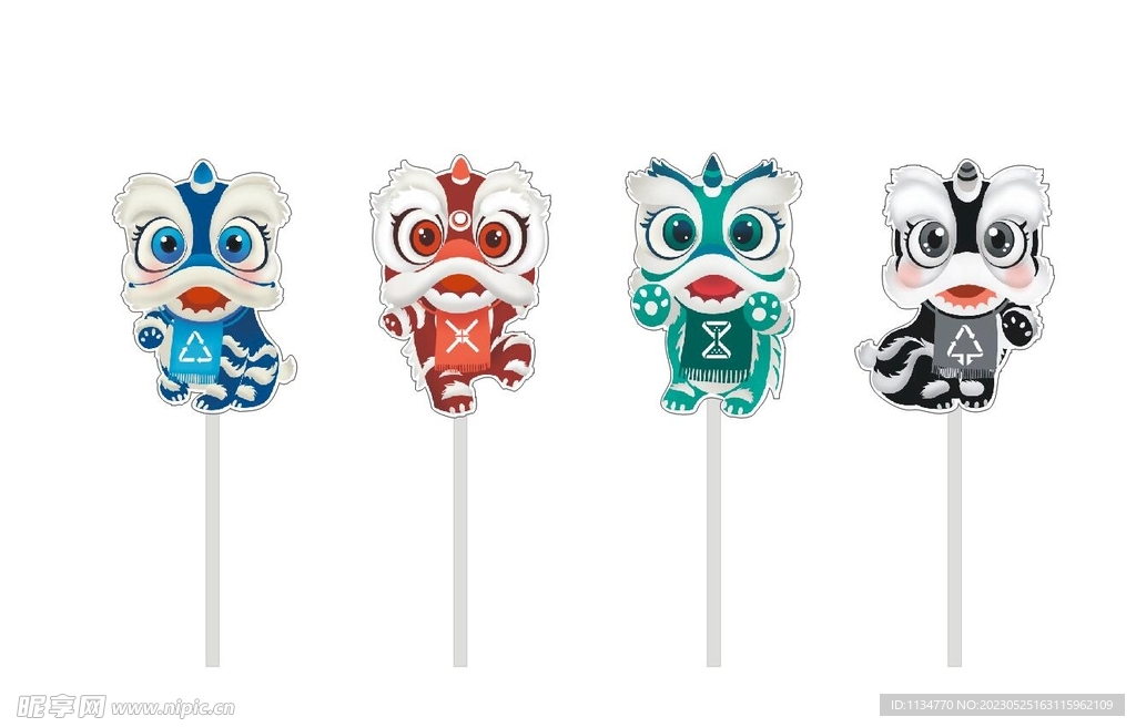 广州垃圾分类醒狮形象