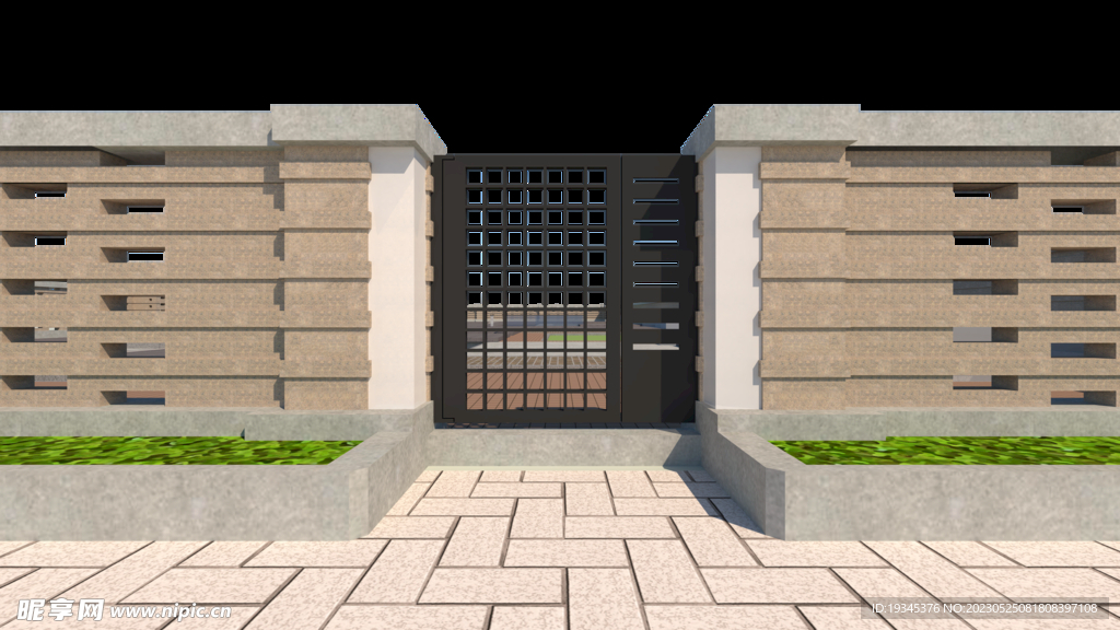 别墅门场景