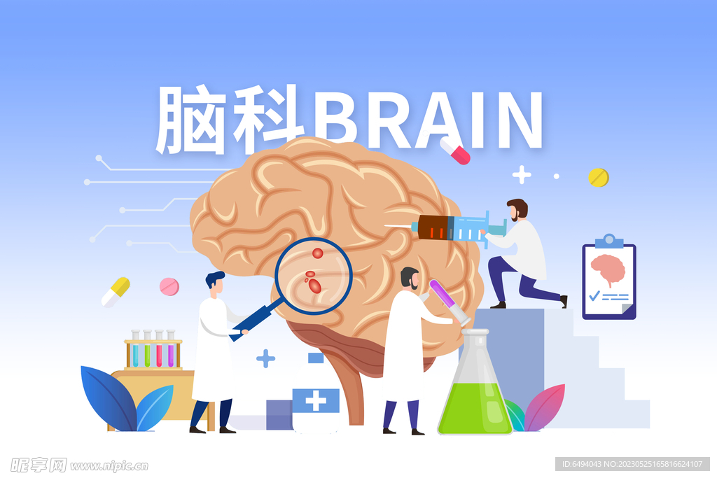 脑科手术医疗健康问诊图