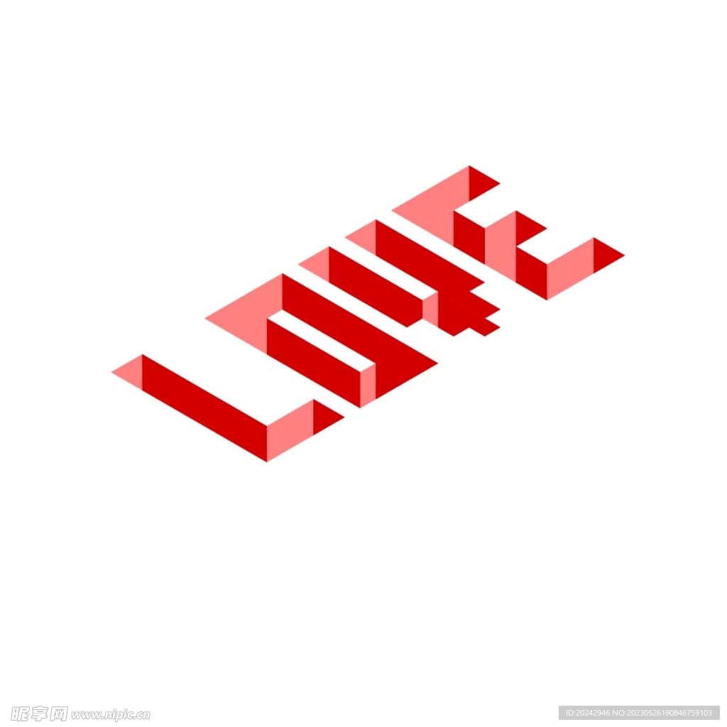  love立体字