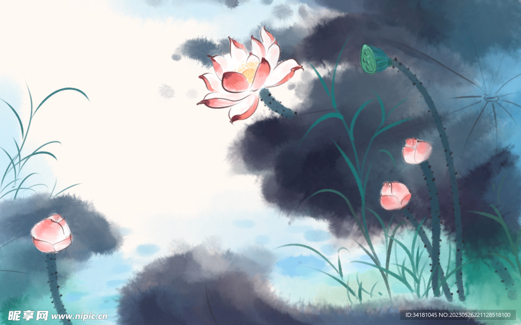 中国风山水墨背景