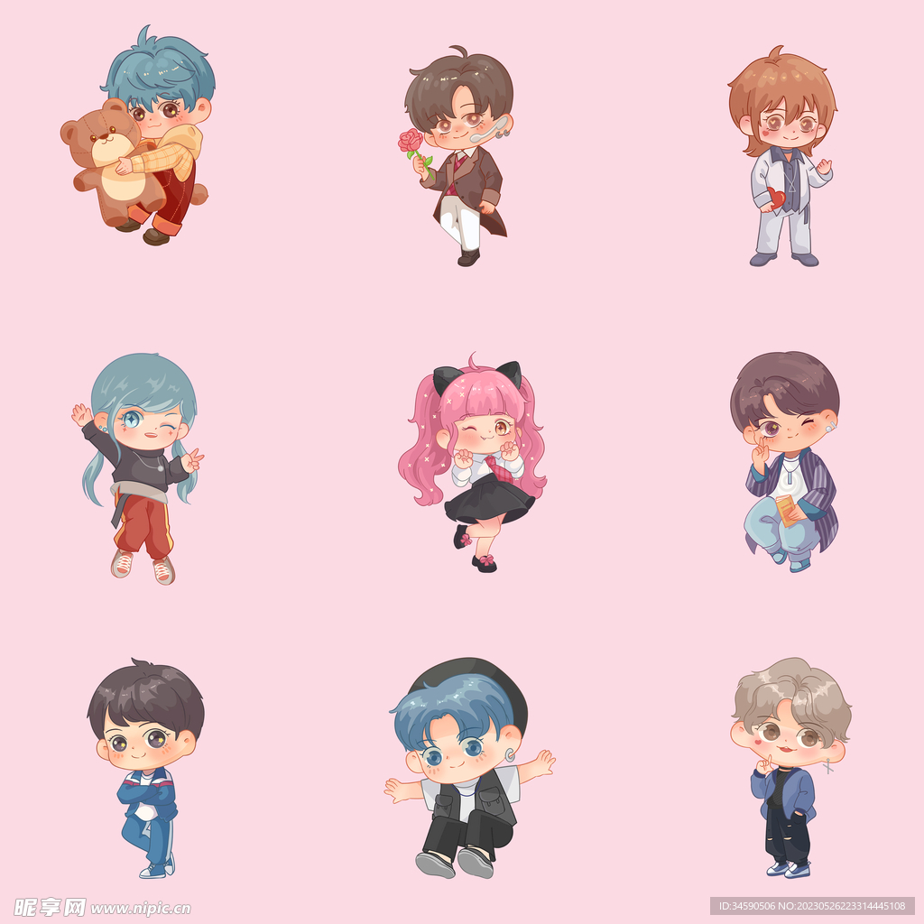 可爱Q版偶像爱豆人物