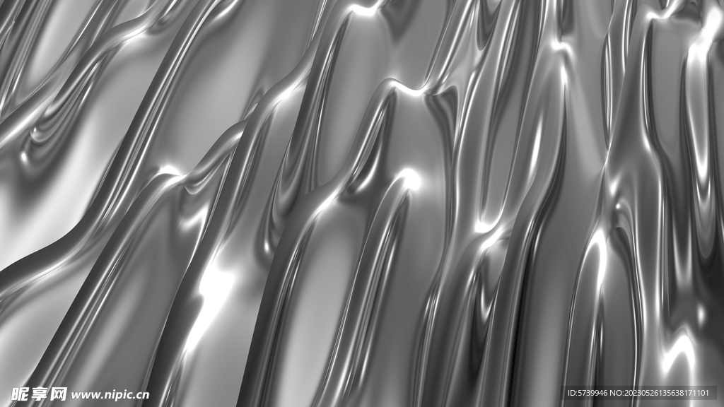 银色金属质感波浪线条纹理图片