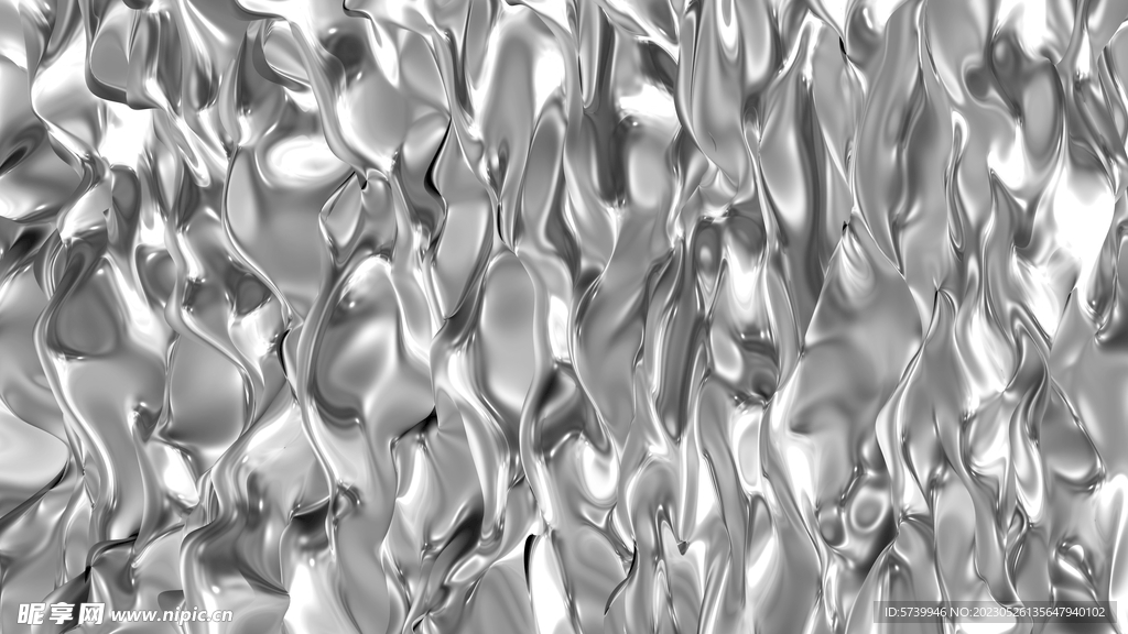 银色金属质感波浪线条纹理图片