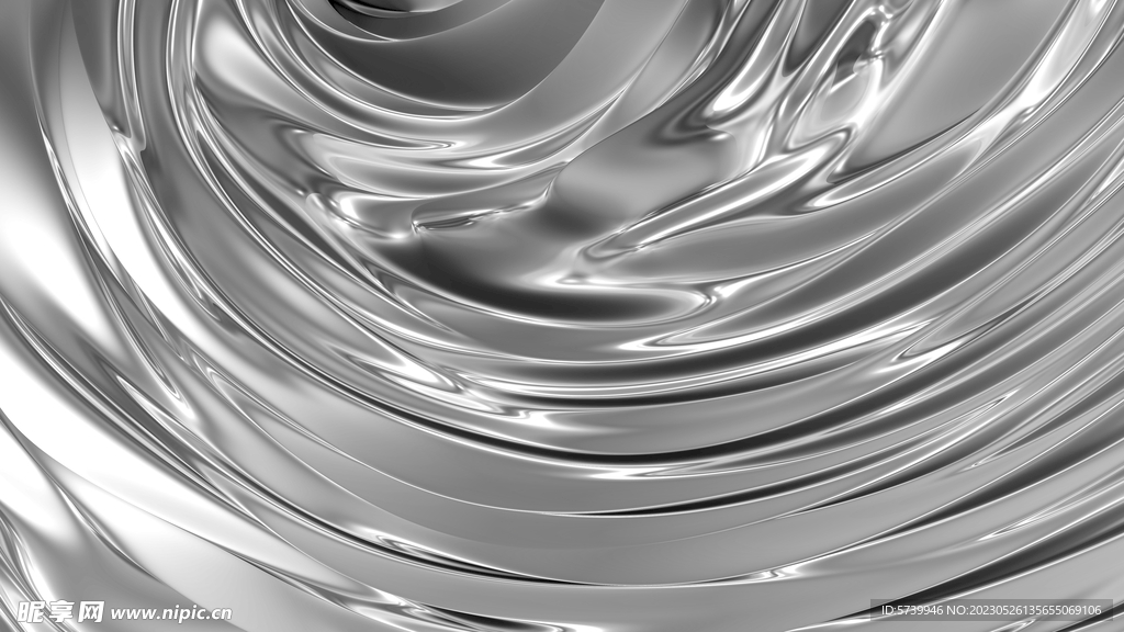 银色金属质感波浪线条纹理图片