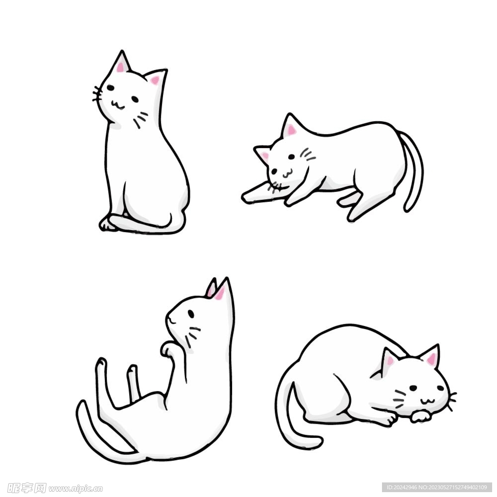 手绘猫咪插画 