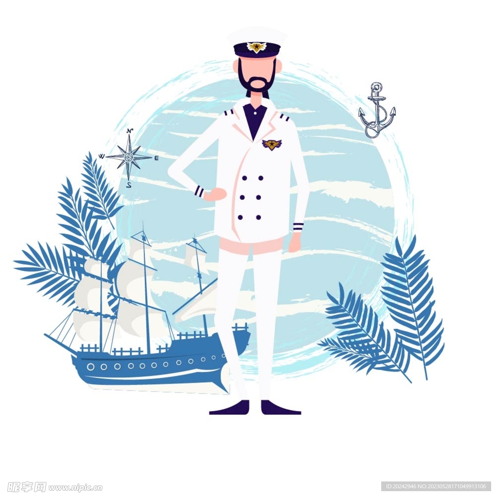 水手插画  