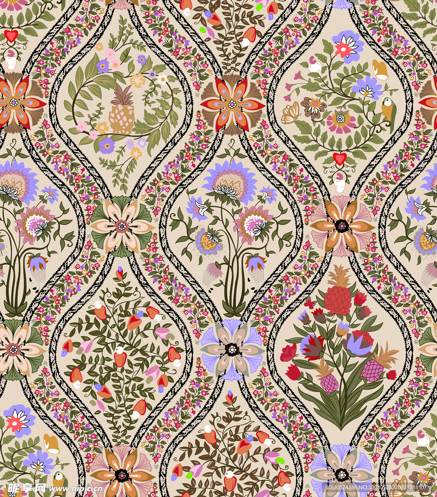 数码印花 小碎花 大牌花型 