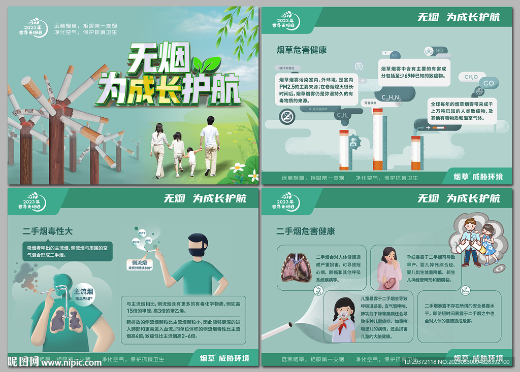 世界无烟日烟草危胁环境海报