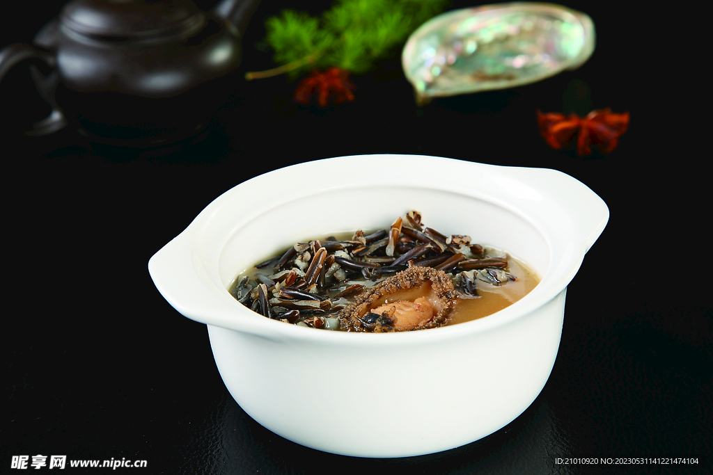 冰湖野米烩鲍鱼仔