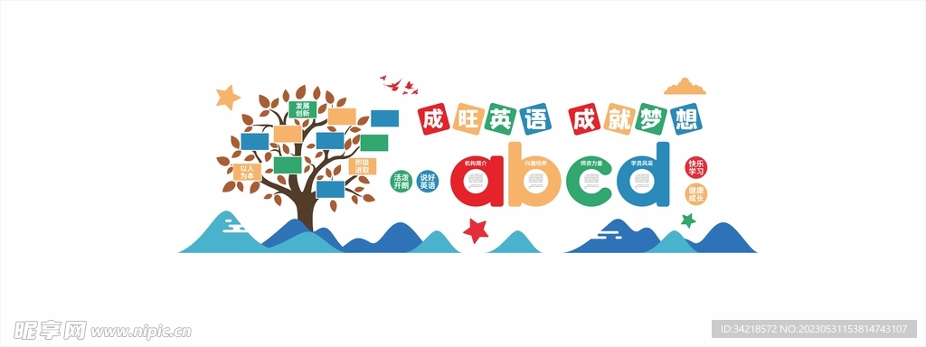 英语培训文化墙