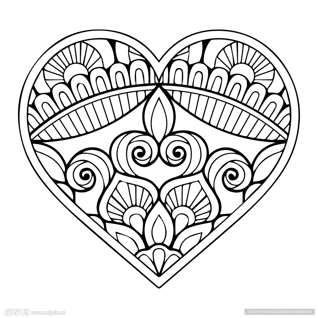 爱心 底纹 简笔画 花朵 