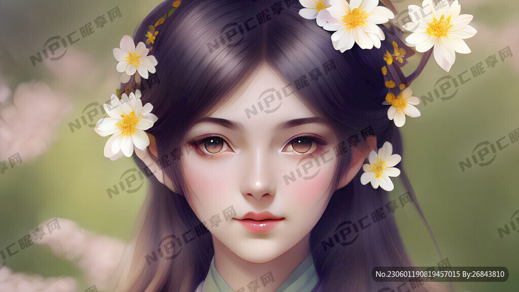 古风动漫少女 唯美春日花神