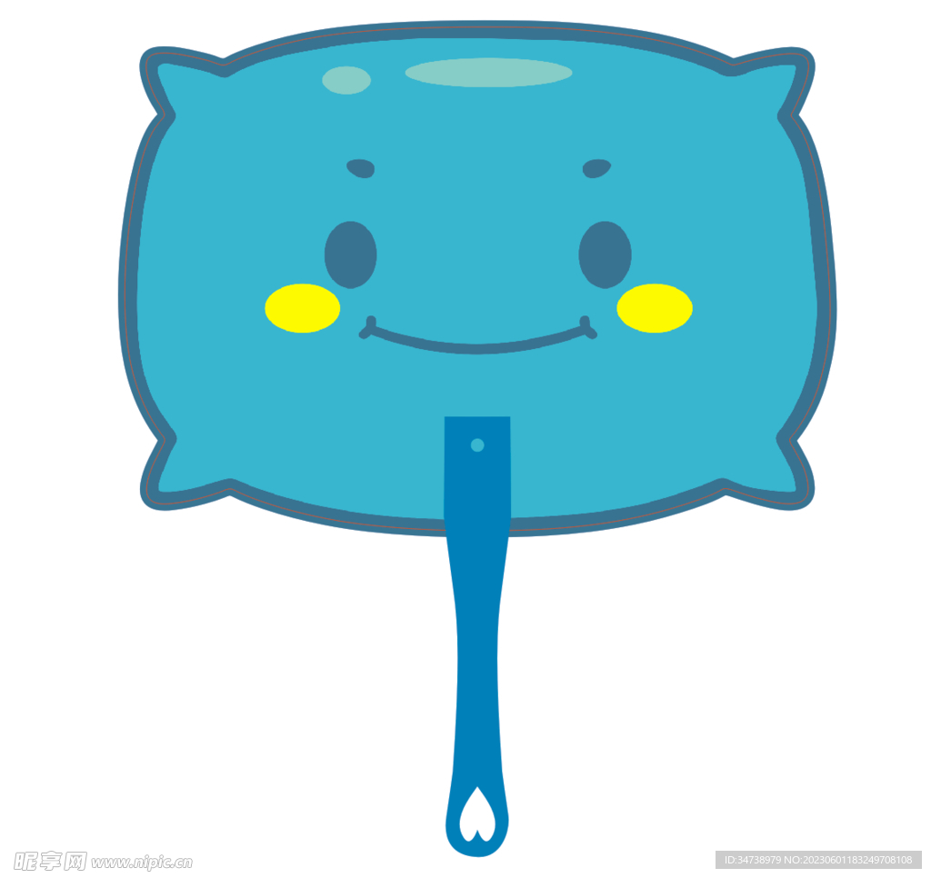 蓝色枕头pp扇广告扇