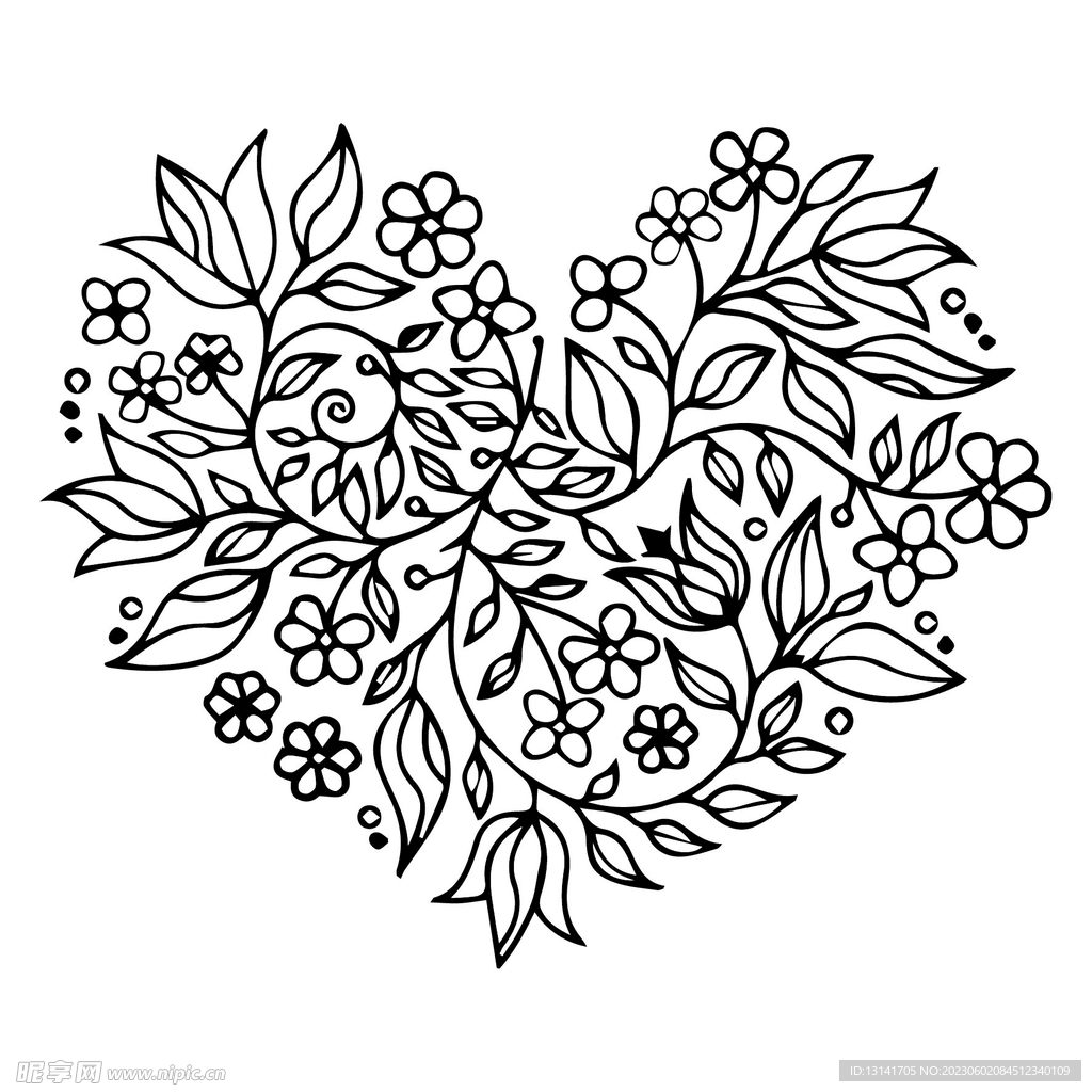 爱心 底纹 简笔画 花朵 