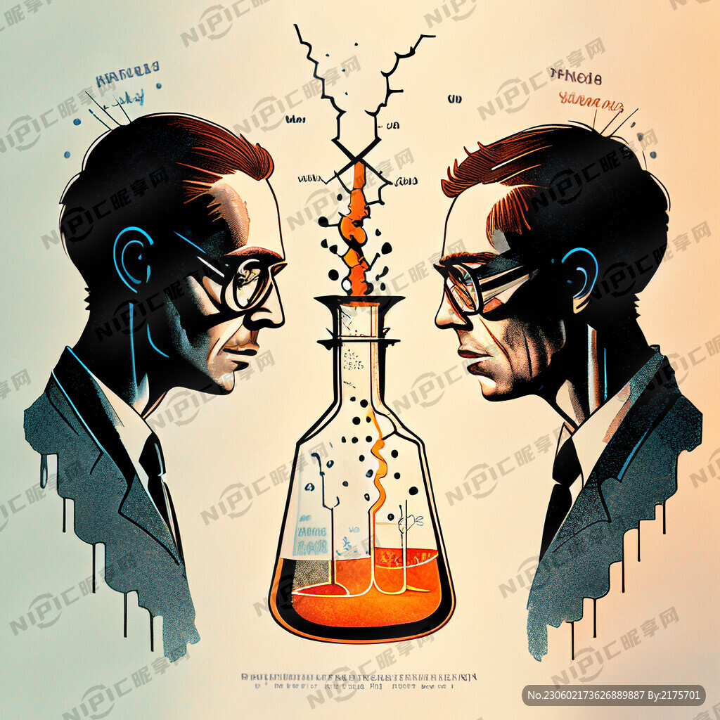 化学教育机构海报 画面虽然割裂