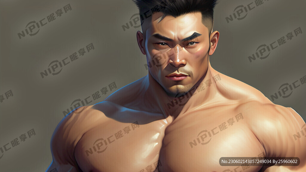 一个脱了衣服的肌肉男