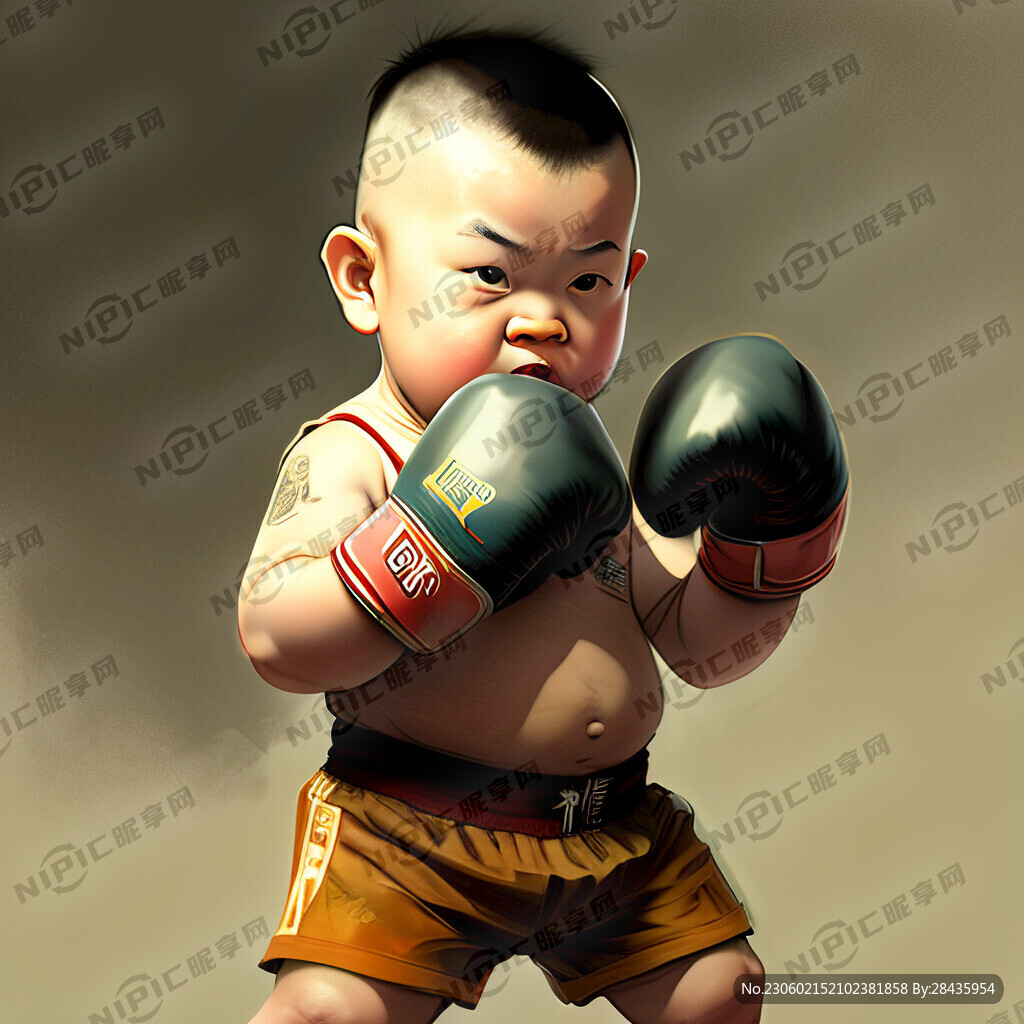 高挑 儿童 拳击