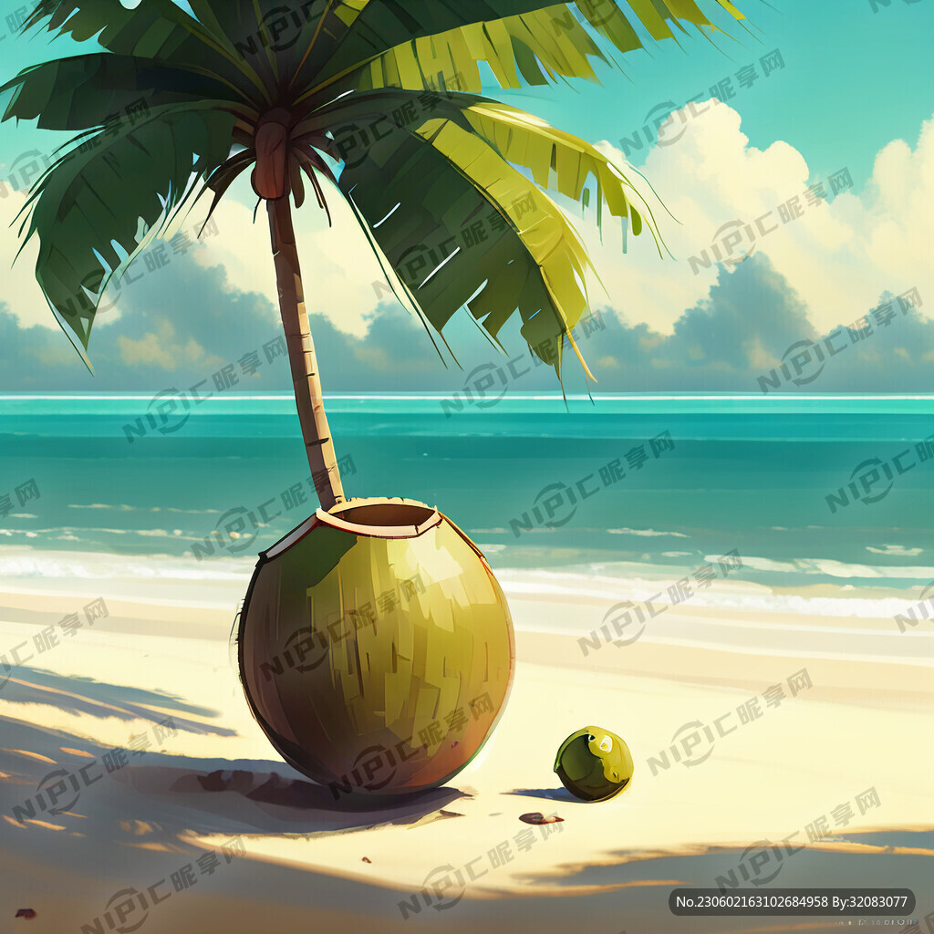 大海 椰子 沙滩 树
