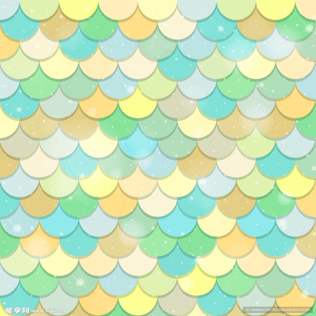 彩色美人鱼鳞片背景