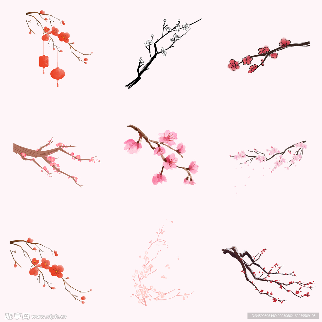 古风中国风梅花桃花