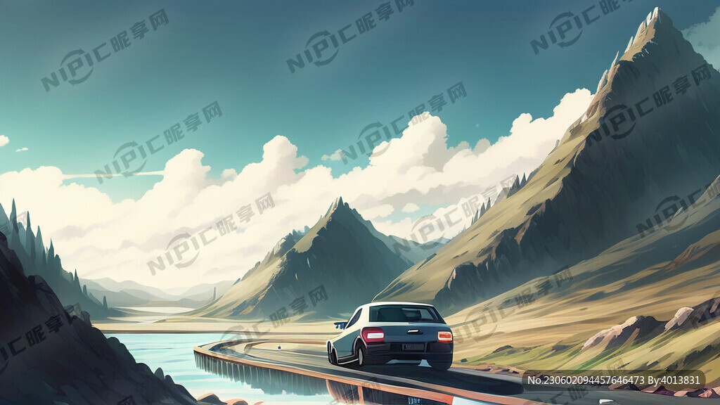 有山有水 汽车和公路