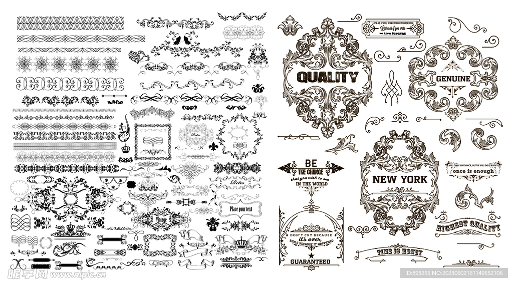 中国风欧式古典复古传统花纹边框