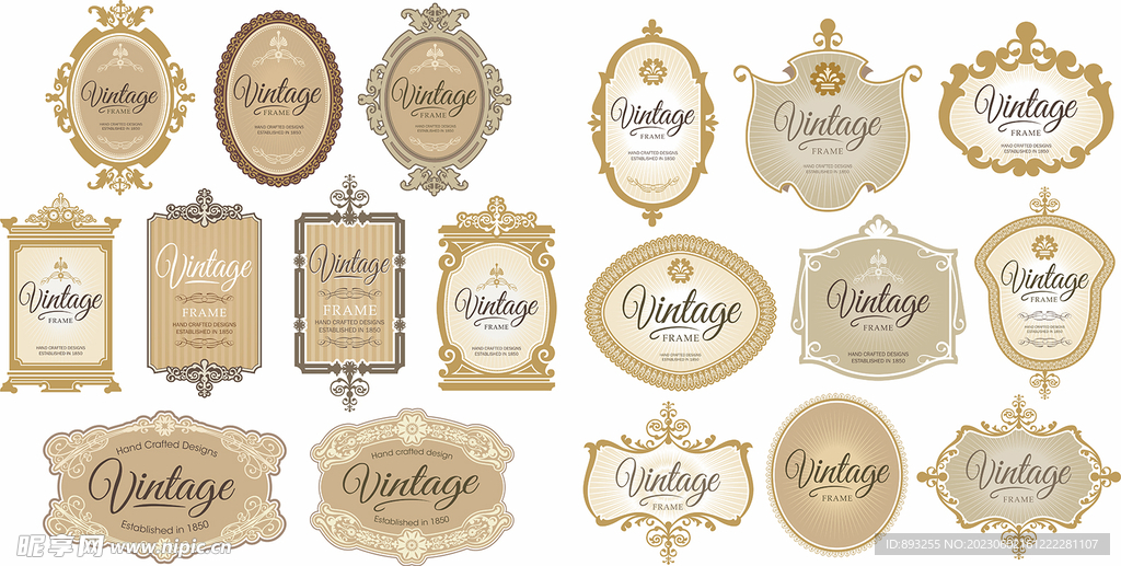 中国风欧式古典复古传统花纹边框